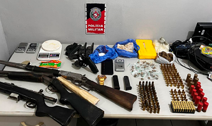 Polícia Militar frustra tráfico de drogas e apreende quatro armas de fogo em Santa Rita