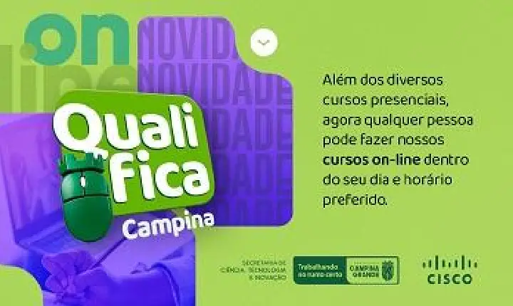 Qualifica Campina: Secti, em parceria com empresa Multinacional, abre inscrições para onze modalidades de cursos online