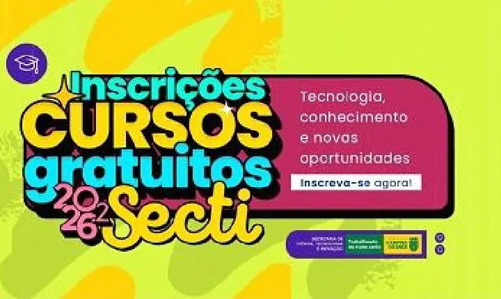 Secretaria de Ciência, Tecnologia e Inovação abre 300 novas vagas para cursos gratuitos de tecnologia em Campina Grande