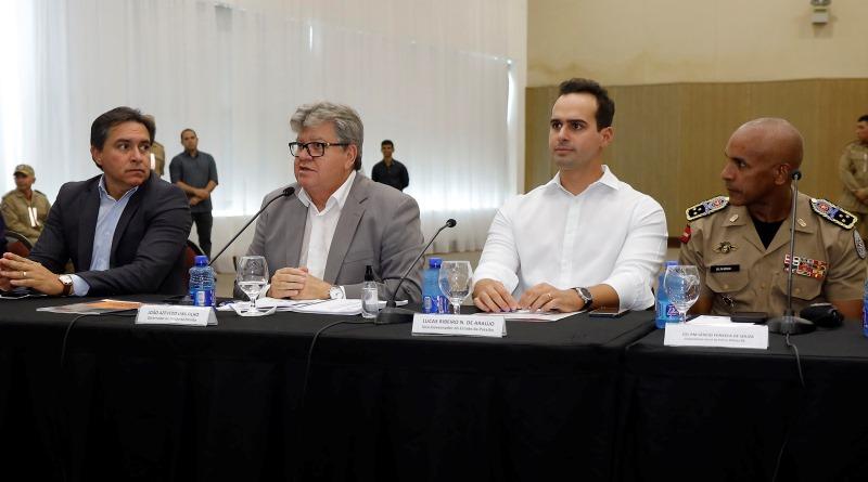 Governador João Azevêdo destaca redução de índices de homicídios e de crimes patrimoniais em reunião com as Forças de Segurança