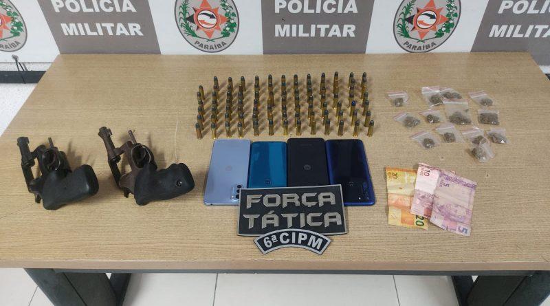 Polícia Militar apreende armas e drogas em mais uma ação contra o tráfico na cidade de Cabedelo
