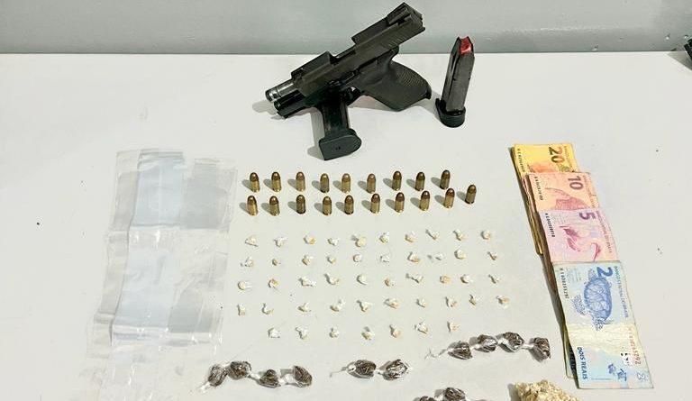 Polícia Militar prende suspeito com arma e drogas durante cerco em comunidade de Santa Rita