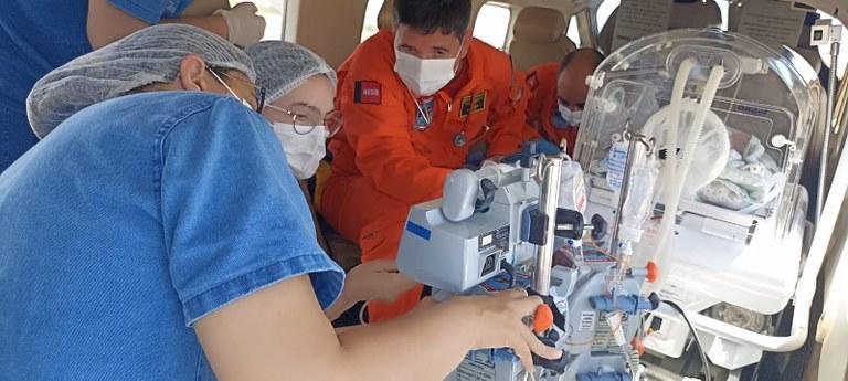 Resgate aeromédico transfere bebê com cardiopatia complexa para receber assistência especializada no Hospital Metropolitano