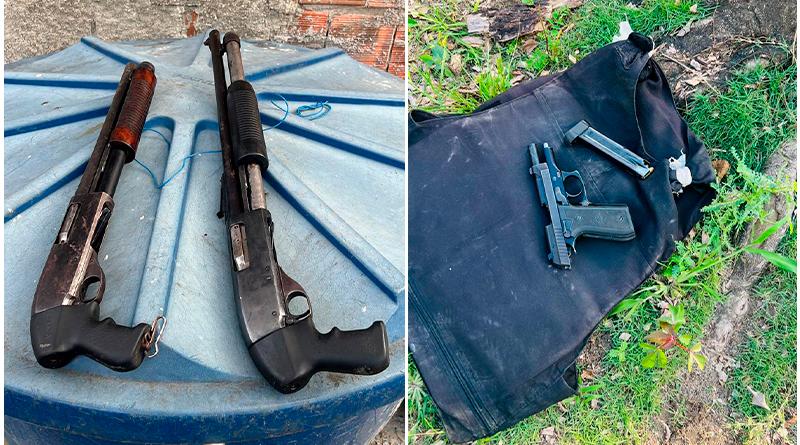 Polícia Militar prende criminosos com espingardas, pistola e colete balístico em Bayeux