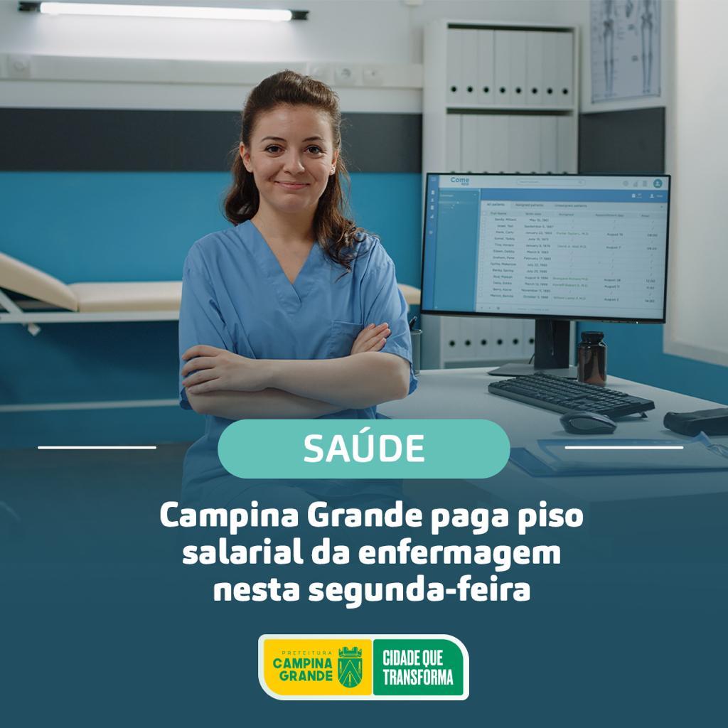 Prefeitura de Campina Grande paga piso salarial da enfermagem