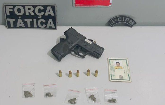 Suspeito de integrar grupo criminoso é preso com arma e drogas em Bayeux