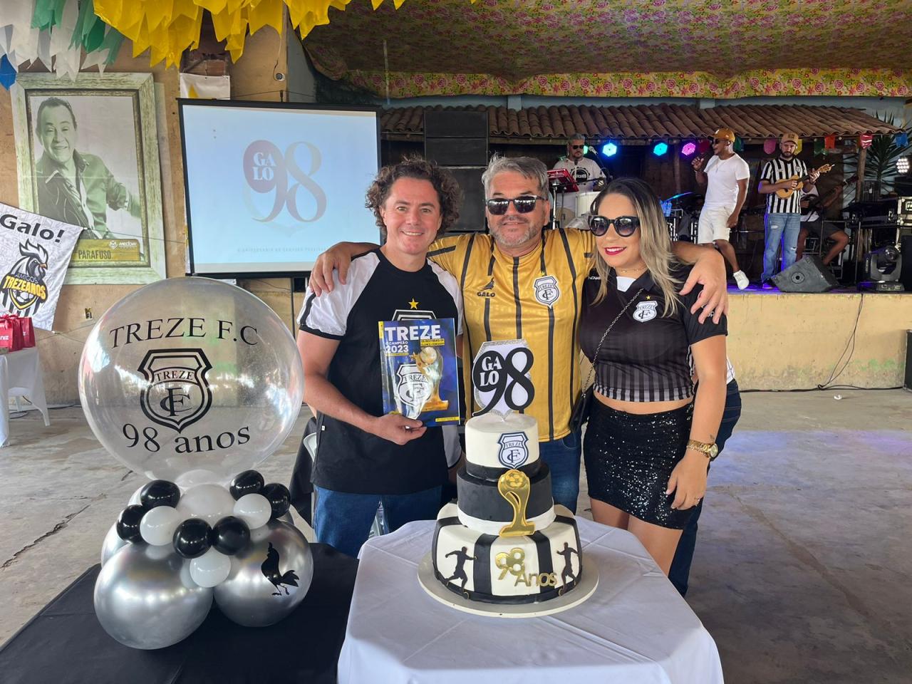 Veneziano participa da festa de 98 anos do Treze e destaca parcerias com os clubes de futebol de Campina Grande