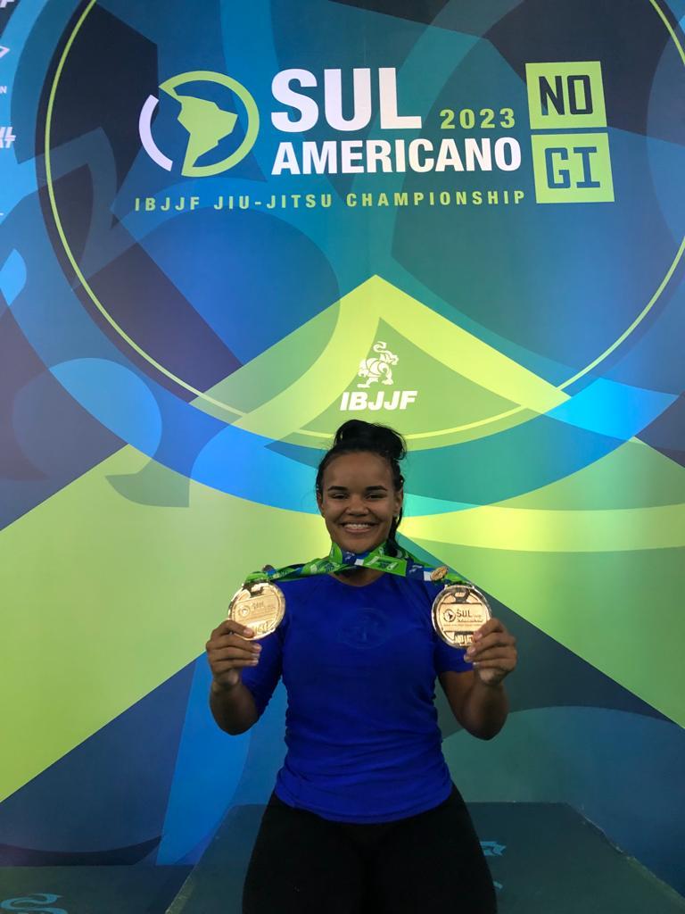 Atleta condense Iara Haycca se consagra como campeã sul-americana de Jiu-jitsu Nogi 2023