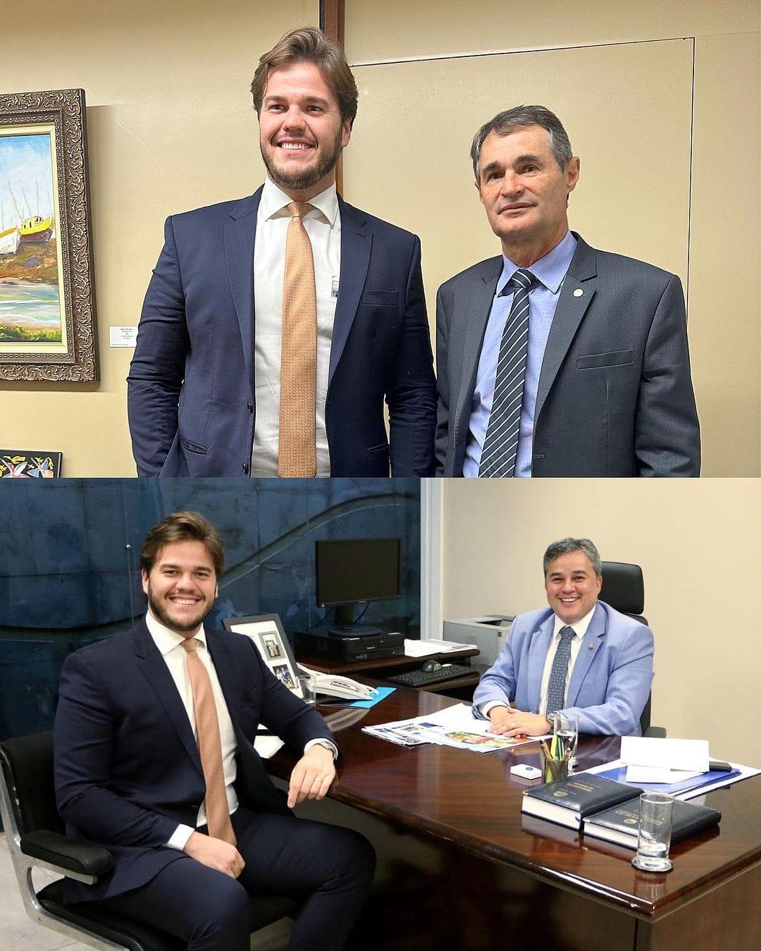 DESTINAÇÃO DE EMENDAS: Bruno é recebido por Romero e Efraim em Brasília