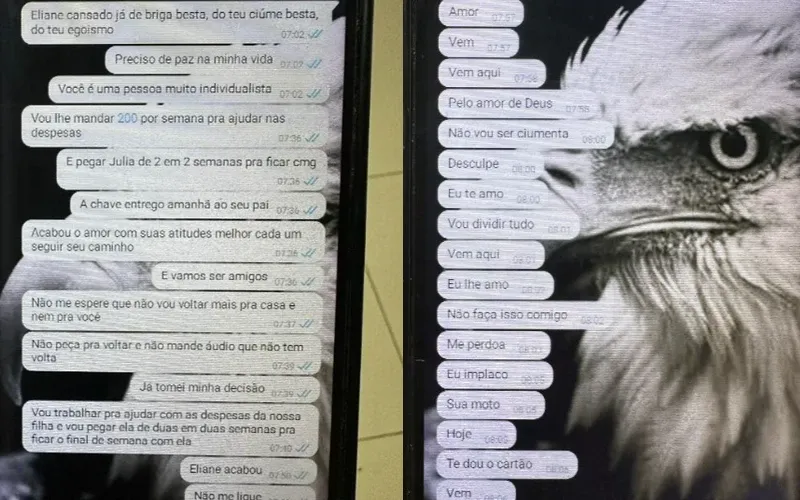 Mãe que matou menina mandou mensagens implorando para voltar com o marido