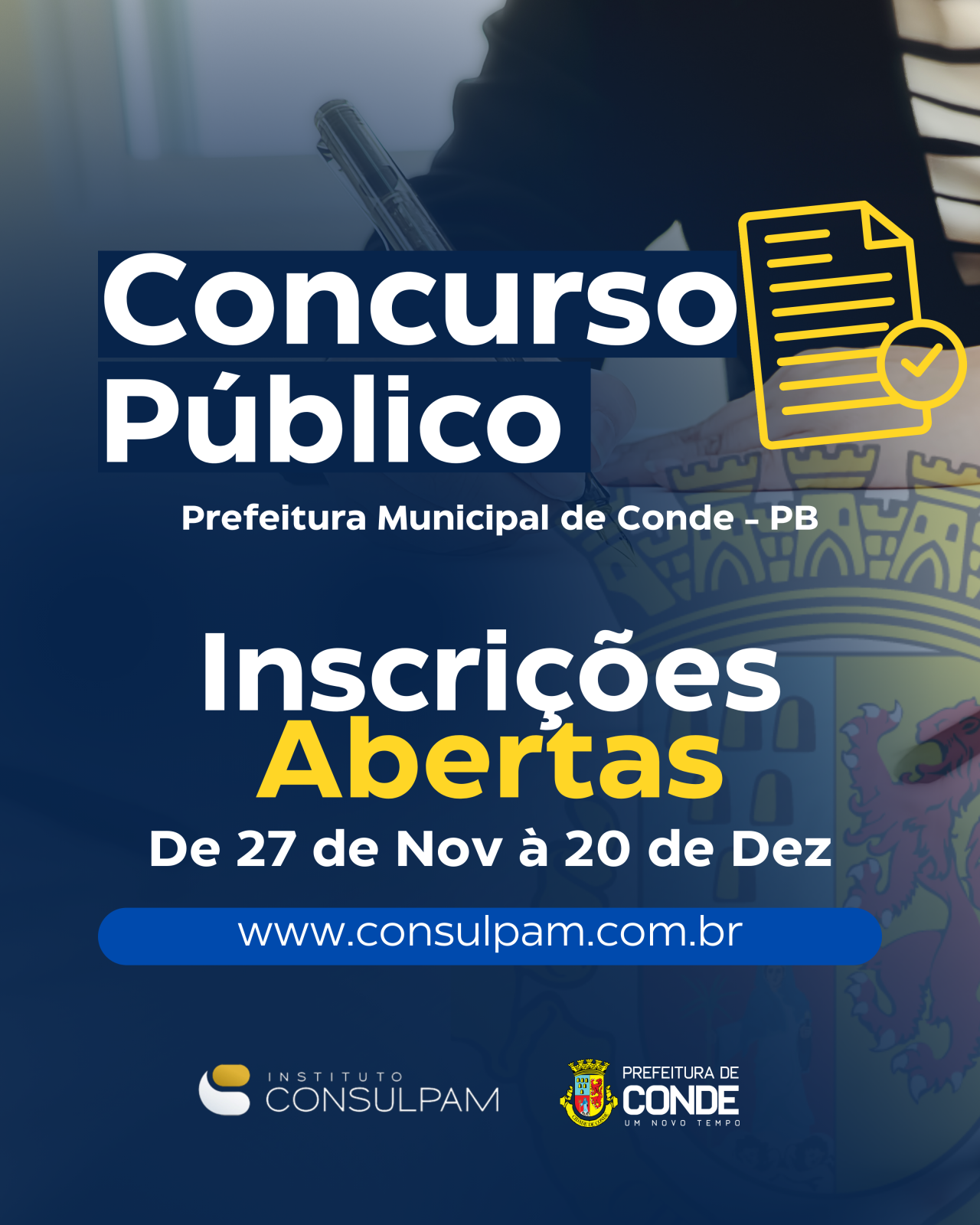 Prefeitura de Conde lança edital de Concurso Público com mais de 300 vagas para diversas áreas de atuação