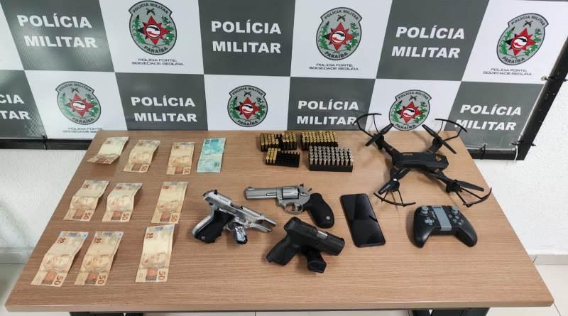 Polícia Militar apreende três armas de fogo e drone que estavam com criminosos na capital