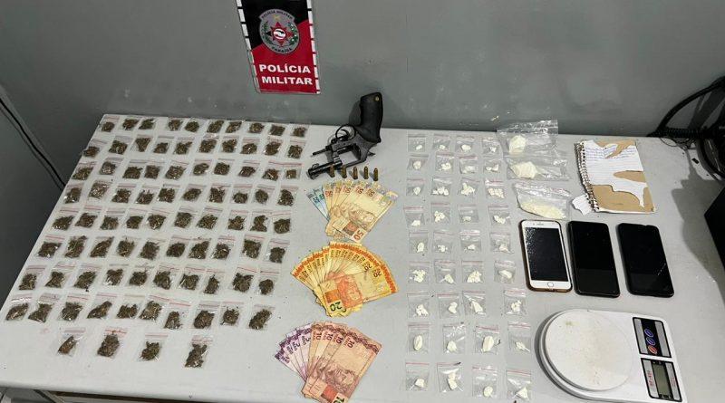 Polícia Militar prende suspeito de tráfico com cocaína, maconha e um revólver em Santa Rita