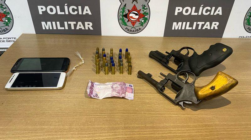 Polícia Militar apreende duas armas que estariam sendo usadas na segurança do tráfico em Cabedelo