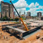Parque Evaldo Cruz: Instalação e montagem das estruturas da ponte começaram a ser executadas