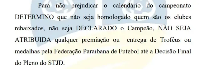 STJD aceita recurso do Atlético-PB e ‘pausa’ Paraibano 2024 até decisão final