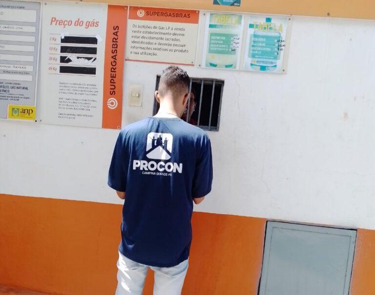 Botijão de gás é vendido por até R$ 83,00 e garrafão de água mineral por R$ 5,00 em Campina Grande, aponta Procon Municipal
