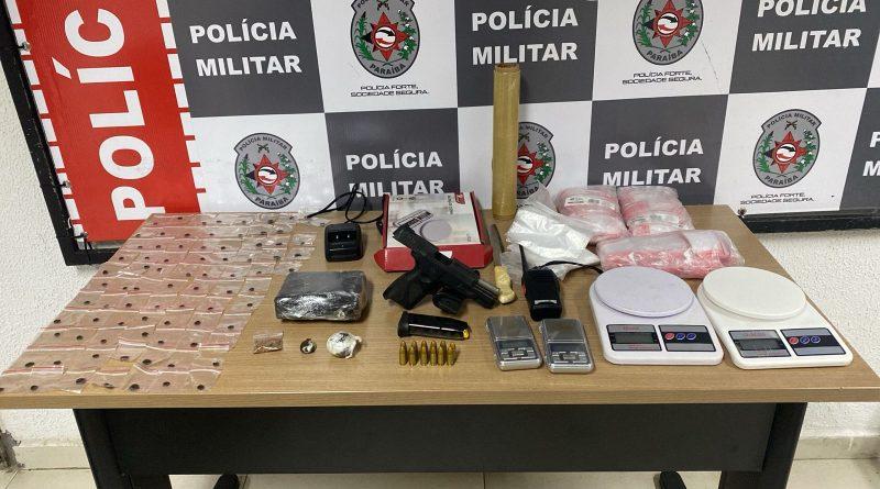 Polícia Militar prende suspeito com arma de fogo e entorpecentes em comunidade de Cabedelo