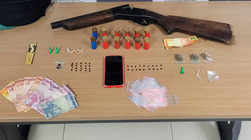 Polícia Militar prende suspeito por tráfico de drogas e apreende arma de fogo na Capital