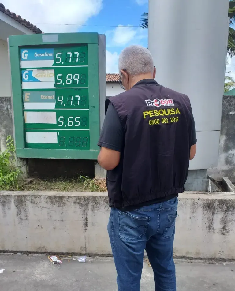 Procon-JP constata variação de até 6,2% no litro da gasolina e menor preço é encontrado a R$ 5,67