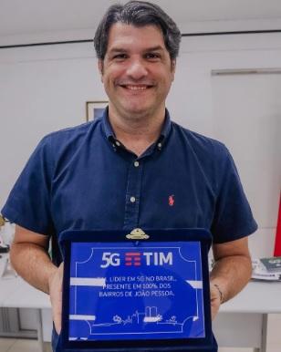 Leo Bezerra recebe executivos da TIM, que anunciam cobertura de internet 5G em todos os bairros de João Pessoa