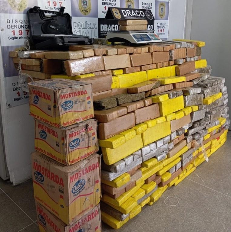 MAIS DE 1 TONELADA: Com apreensão da DRACO, Polícia Civil passa de mil quilos de drogas apreendidos nos últimos cinco meses