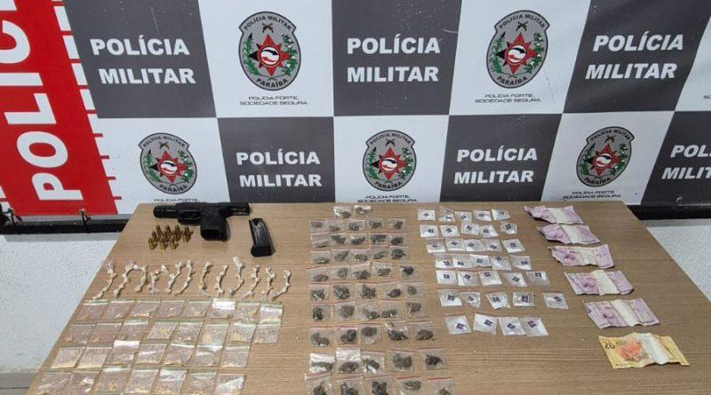 PM apreende arma e drogas com casal suspeito de atuar no tráfico em João Pessoa