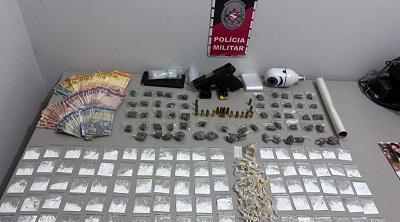 Polícia Militar apreende arma, munições e drogas durante reforço das ações em distrito de Santa Rita