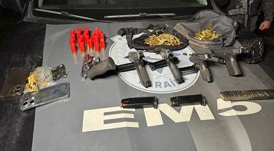 Polícia Militar frustra ataque criminoso, apreende cinco armas de fogo e vasta quantidade de munições