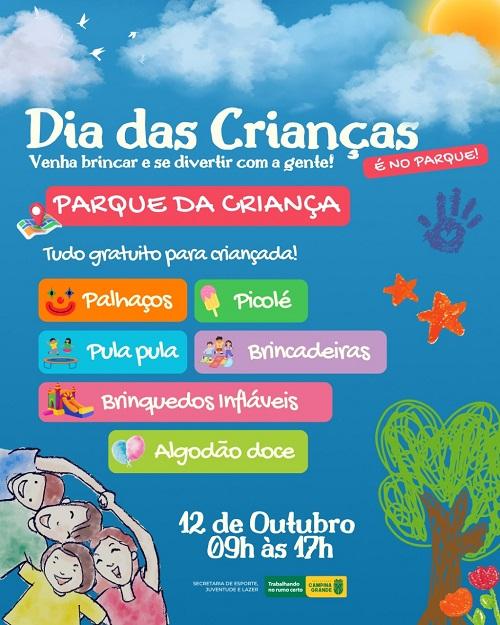 Prefeitura de Campina Grande prepara programação especial para comemorar Dia da Criança