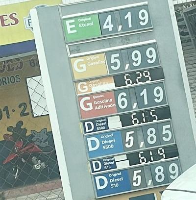 Gasolina comum pode ser encontrada ao preço de R$ 5,66 em Campina Grande