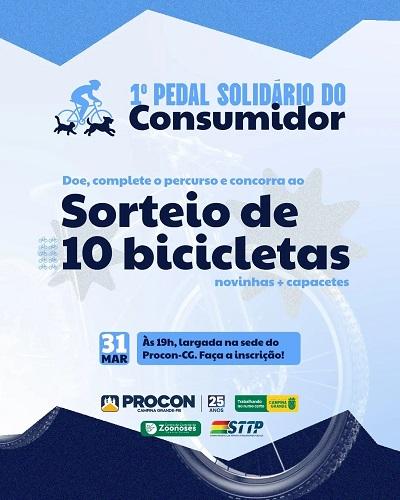 Campina Grande terá Pedal Solidário do Consumidor com parceria entre PROCON e Centro de Zoonoses