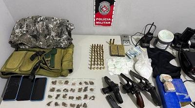 Operação prende três suspeitos com armas, munições e drogas na cidade de Santa Rita