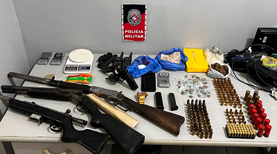 Polícia Militar frustra tráfico de drogas e apreende quatro armas de fogo em Santa Rita